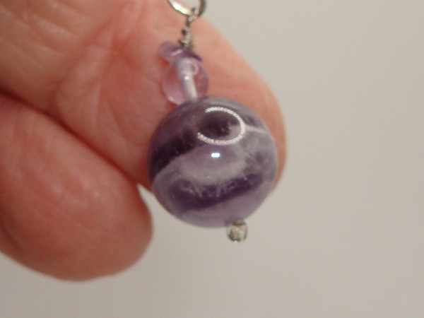 Sterling Silver Purple Agate Dangle Earrings | 1 1/2