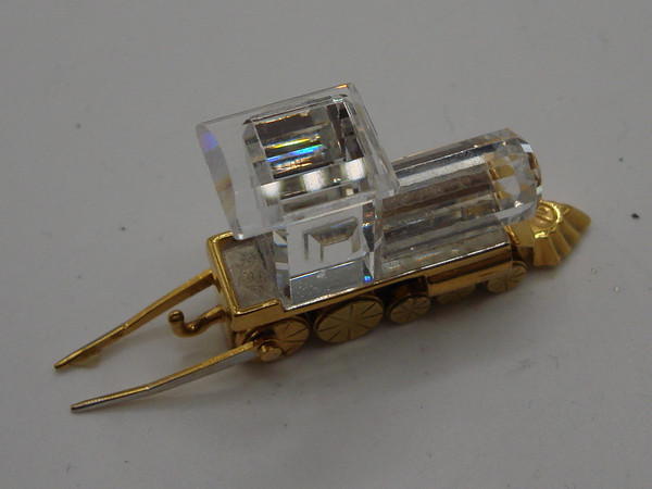 Vintage 1980s Swarovski Crystal Train - Limited Edition, Gold Plated, Rare Collectible