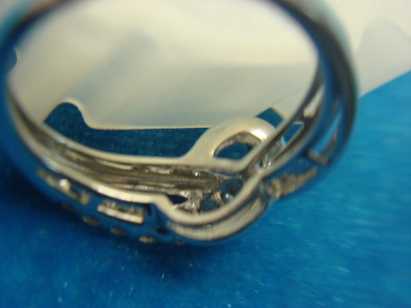 Sterling Silver Ring with Sparkling Round Simulated Diamonds - Size 8