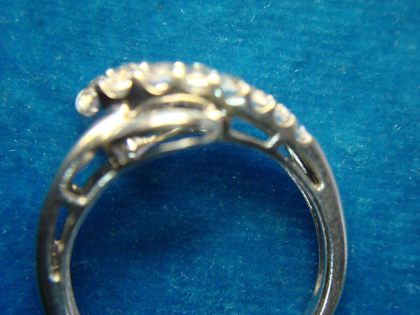 Sterling Silver Ring with Sparkling Round Simulated Diamonds - Size 8