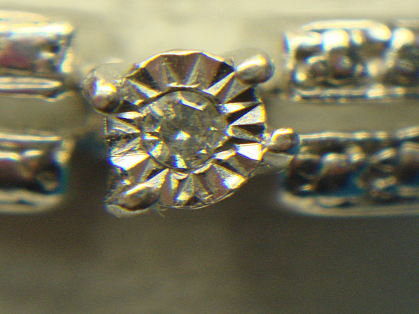 Sterling Silver Diamond Ring (Size 7) - Pre-Owned, Excellent Condition