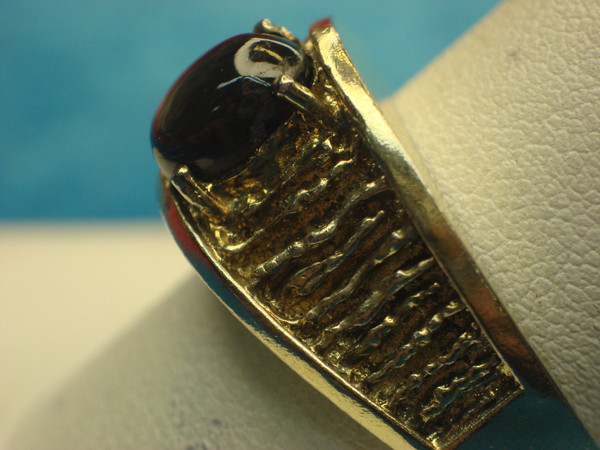 Gold Vermeil Sterling Silver Ring w/ Black Star Sapphire (Size 10.75)