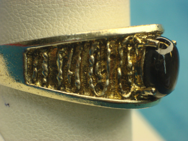 Gold Vermeil Sterling Silver Ring w/ Black Star Sapphire (Size 10.75)