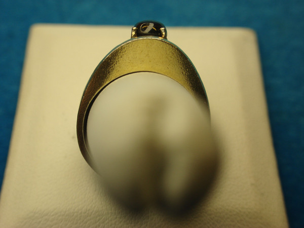 Gold Vermeil Sterling Silver Ring w/ Black Star Sapphire (Size 10.75)