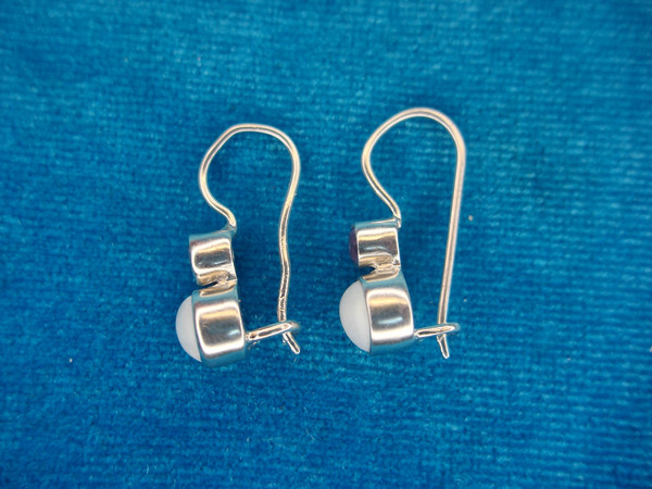 Sterling Silver Amethyst & Pearl Earrings (7/8