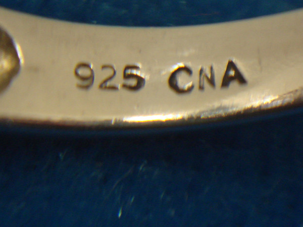 Sterling Silver Heart Ring with Purple Stones - Size 5 (Pre-Owned)