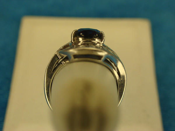 Sterling Silver Pear Gemstone Ring with DQCZ Baguettes - Size 6.5