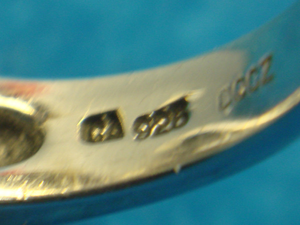 Sterling Silver Pear Gemstone Ring with DQCZ Baguettes - Size 6.5