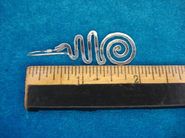 Unique Sterling Silver Freeform Dangle Earrings - 2 Inch Loopy Design
