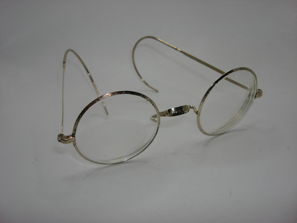 Antique Victorian 1/10 12K White Gold Filled Eyeglasses - Floral & Sunrise Design, Excellent Condition