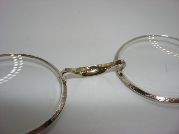Antique Victorian 1/10 12K White Gold Filled Eyeglasses - Floral & Sunrise Design, Excellent Condition