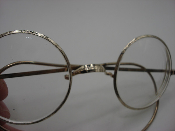 Antique Victorian 1/10 12K White Gold Filled Eyeglasses - Floral & Sunrise Design, Excellent Condition