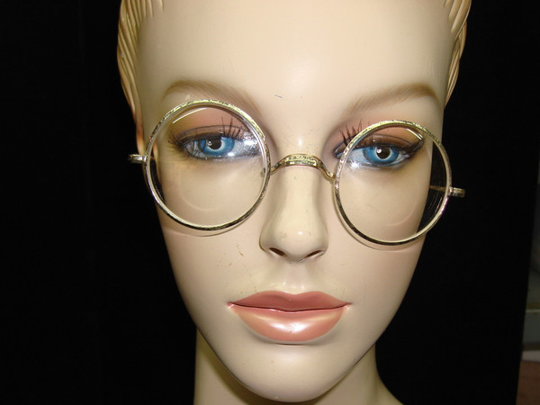 Antique Victorian 1/10 12K White Gold Filled Eyeglasses - Floral & Sunrise Design, Excellent Condition