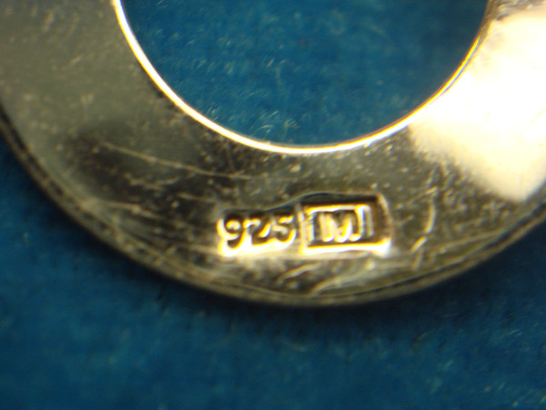 Sterling Silver Hammered Circle Dangle Earrings - 3/4 Inch - Preowned Excellent Condition