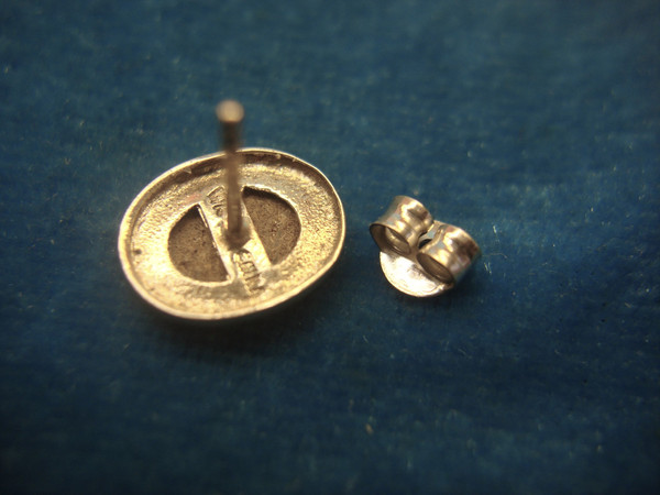 Sterling Silver Opal Stud Earrings - .925 Hallmarked, Pre-Owned, Elegant & Brilliant