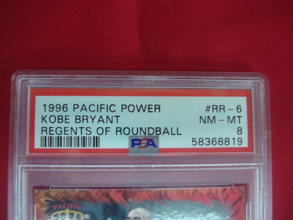 PSA 8 NM-MT Kobe Bryant 1996 Pacific Power Regents of Roundball RR-6 Basketball Card