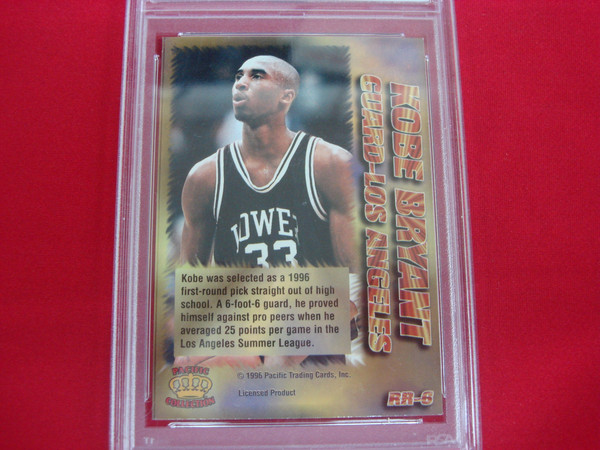 PSA 8 NM-MT Kobe Bryant 1996 Pacific Power Regents of Roundball RR-6 Basketball Card