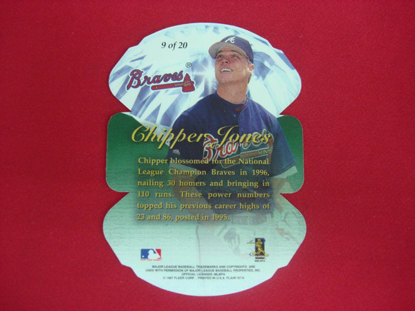 1997 Flair Showcase Chipper Jones Diamond Cuts #9 Baseball Card - Gem Mint Condition