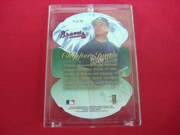 1997 Flair Showcase Chipper Jones Diamond Cuts #9 Baseball Card - Gem Mint Condition