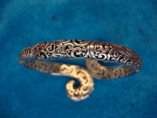 Sterling Silver Sarda Filigree Clampa Bracelet - 925 Silver Statement Piece