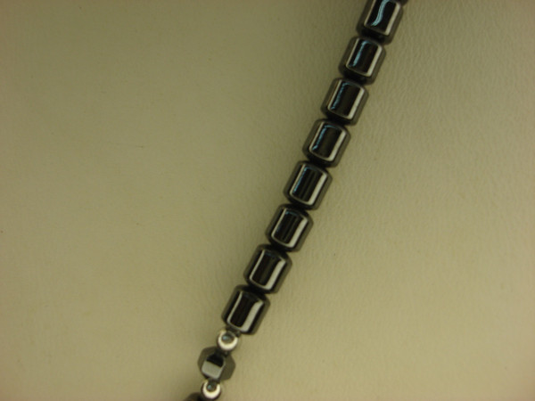 Handmade Hematite Cat Pendant Necklace - Black Stainless Steel Chain (17