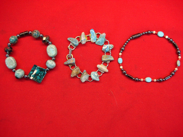 Southwestern Style Bracelet Lot - 3 pc Set (Sizes 8, 7 & 10) - Magnetic Clasps