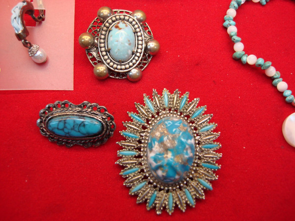 Estate Southwest Style Jewelry Lot: Earrings, Bracelets & Pins