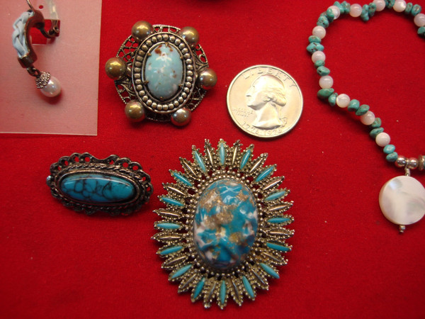 Estate Southwest Style Jewelry Lot: Earrings, Bracelets & Pins