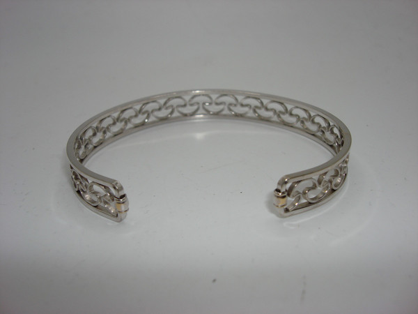 Vintage Krementz Silver Filigree Cuff Bracelet (6 3/4