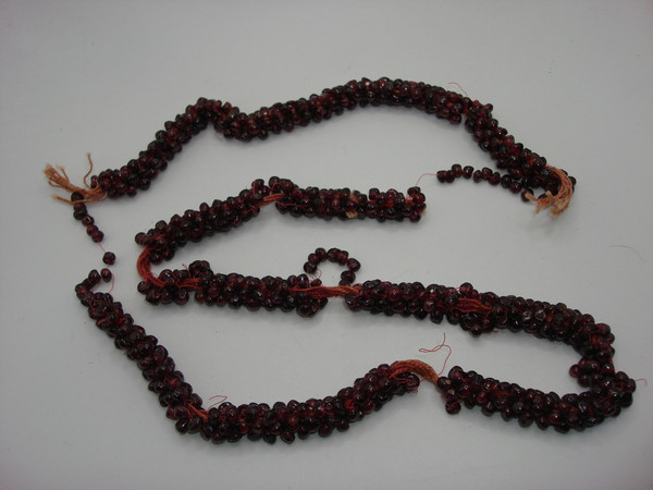 Vintage Garnet Bead Cluster Necklace - Estate Find (24in, Re-stringable)