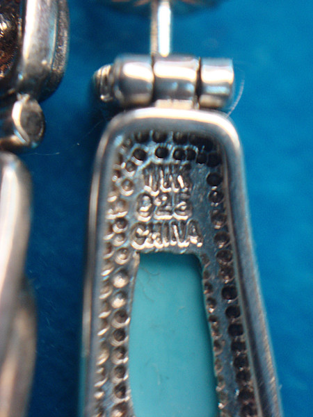 Sterling Silver Dangle Earrings with Faux Turquoise - Petite & Elegant