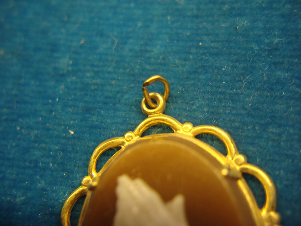 Vintage Gold Tone Praying Hands Lucite Pendant Charm - 1.25