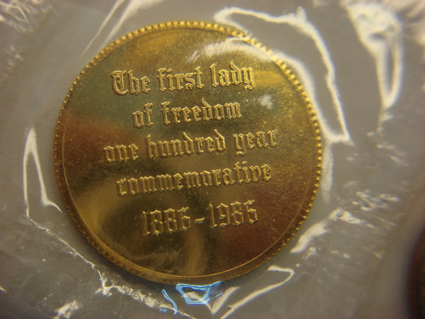 1985 Statue of Liberty Centennial Coin Set - Uncirculated 5-Coin Set with 2 Gold-Plated Coins