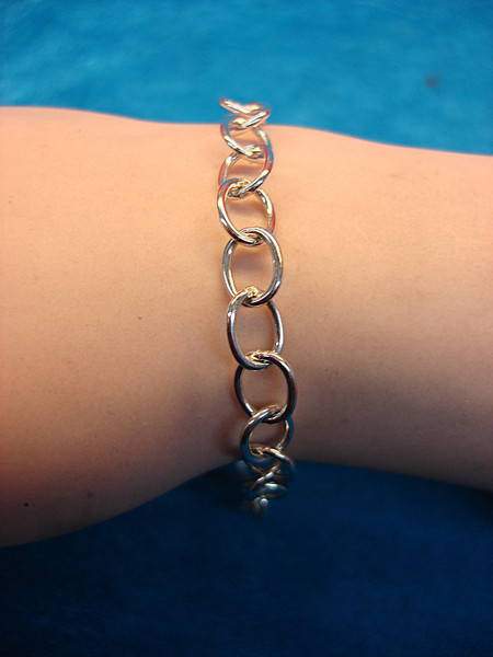 Solid Sterling Silver Chain Bracelet - 7 Inch,  5.50g