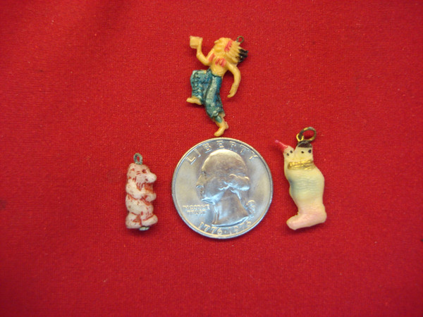 Vintage 1940s Cracker Jacks Celluloid Figures - Set of 3 (Rare & Unbroken)