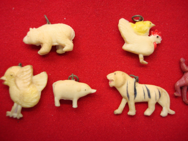 Vintage Celluloid Animal Figures - 9 Piece Lot (1940s) - Cracker Jack Prizes
