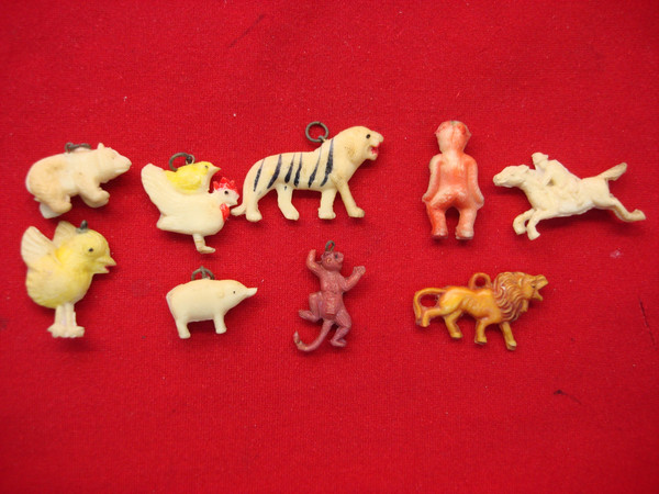 Vintage Celluloid Animal Figures - 9 Piece Lot (1940s) - Cracker Jack Prizes