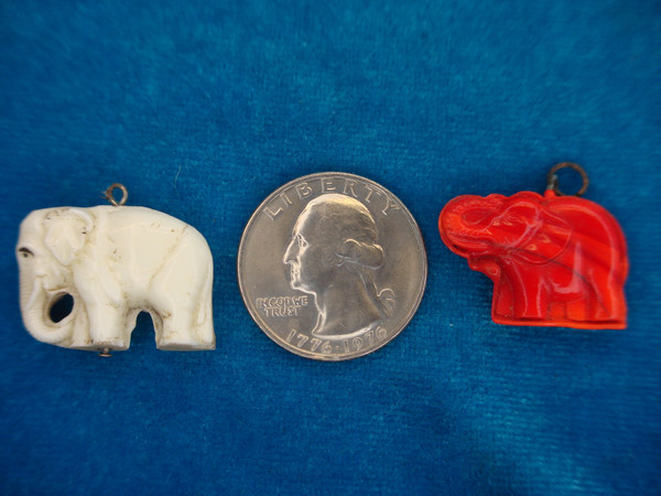 Vintage 1930s Celluloid Elephant Gumball Toys - Pair (2)