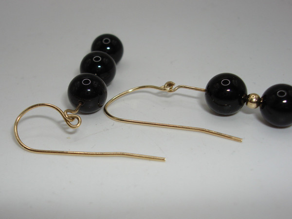 Luxurious 14K Gold Onyx Necklace & Earrings Set - Stunning Statement Jewelry