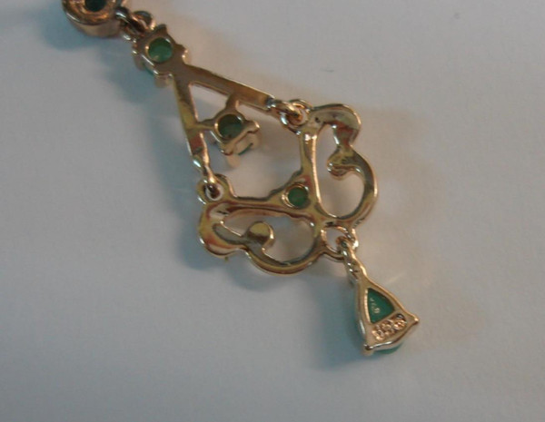 Vintage Gold Vermeil Sterling Silver Emerald Dangle Earrings (1/2ctw) - Mint Condition