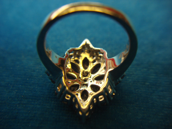 Sterling Silver Purple Stone Ring - Marquise Cut, Size 7 1/4
