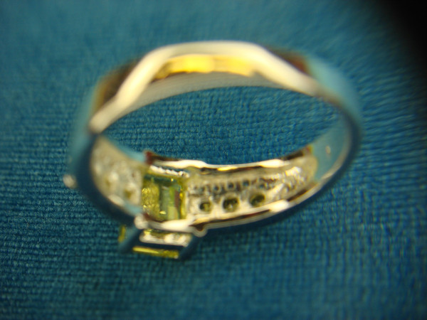 Sterling Silver Citrine Ring with Accented Stones - Size 10 1/4