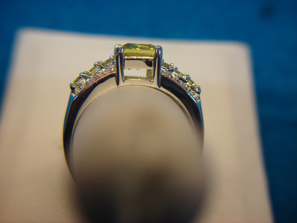 Sterling Silver Citrine Ring with Accented Stones - Size 10 1/4