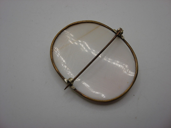 Antique 1890s Bacchante Cameo Brooch in Carved White Coral - Estate Find