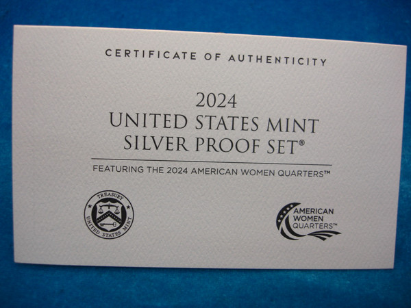 2024 U.S. Silver Proof Set - Complete 10-Coin Set with American Women Quarters & San Francisco Proofs