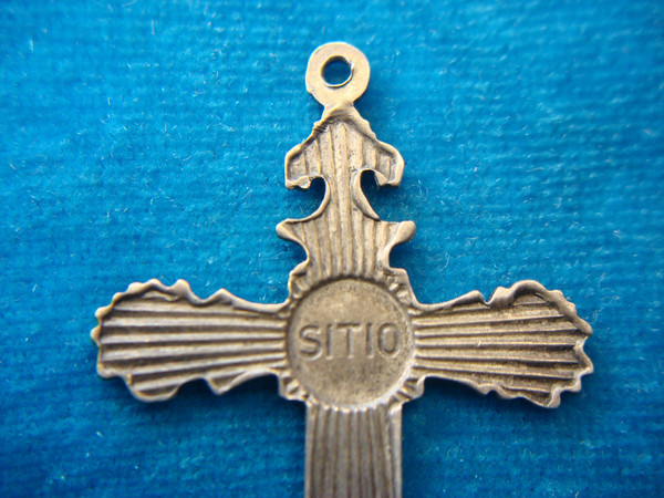 Sterling Silver S Sitio Cross Pendant - Ornate Design, Pre-Owned