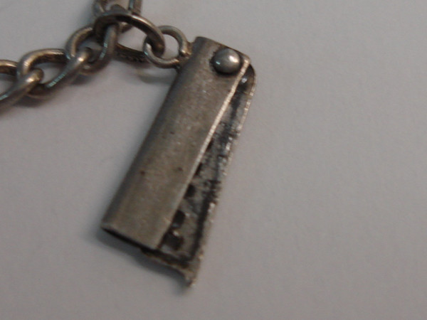 Vintage 1940s Mexico Sterling Silver Mechanical Charm Bracelet (6 Charms)