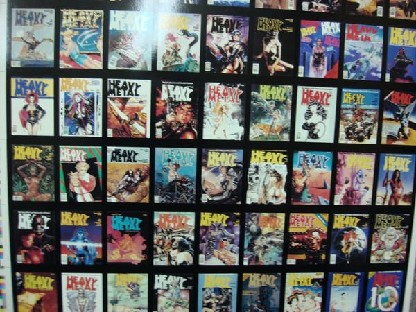 1991 Heavy Metal Mini-Magazine Covers (1977-1990) - Uncut Sheet - 40x26 Inches