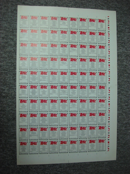 1991 Heavy Metal Mini-Magazine Covers (1977-1990) - Uncut Sheet - 40x26 Inches