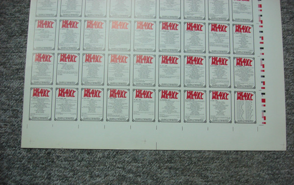 1991 Heavy Metal Mini-Magazine Covers (1977-1990) - Uncut Sheet - 40x26 Inches